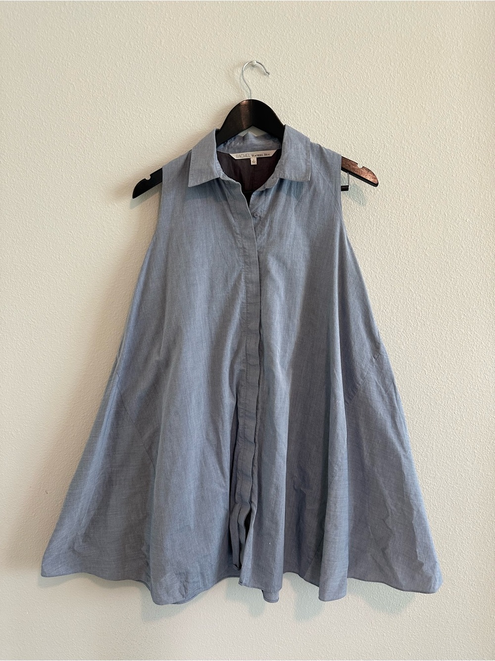RACHEL Rachel Roy Light Blue Sleeveless Chambray Tunic